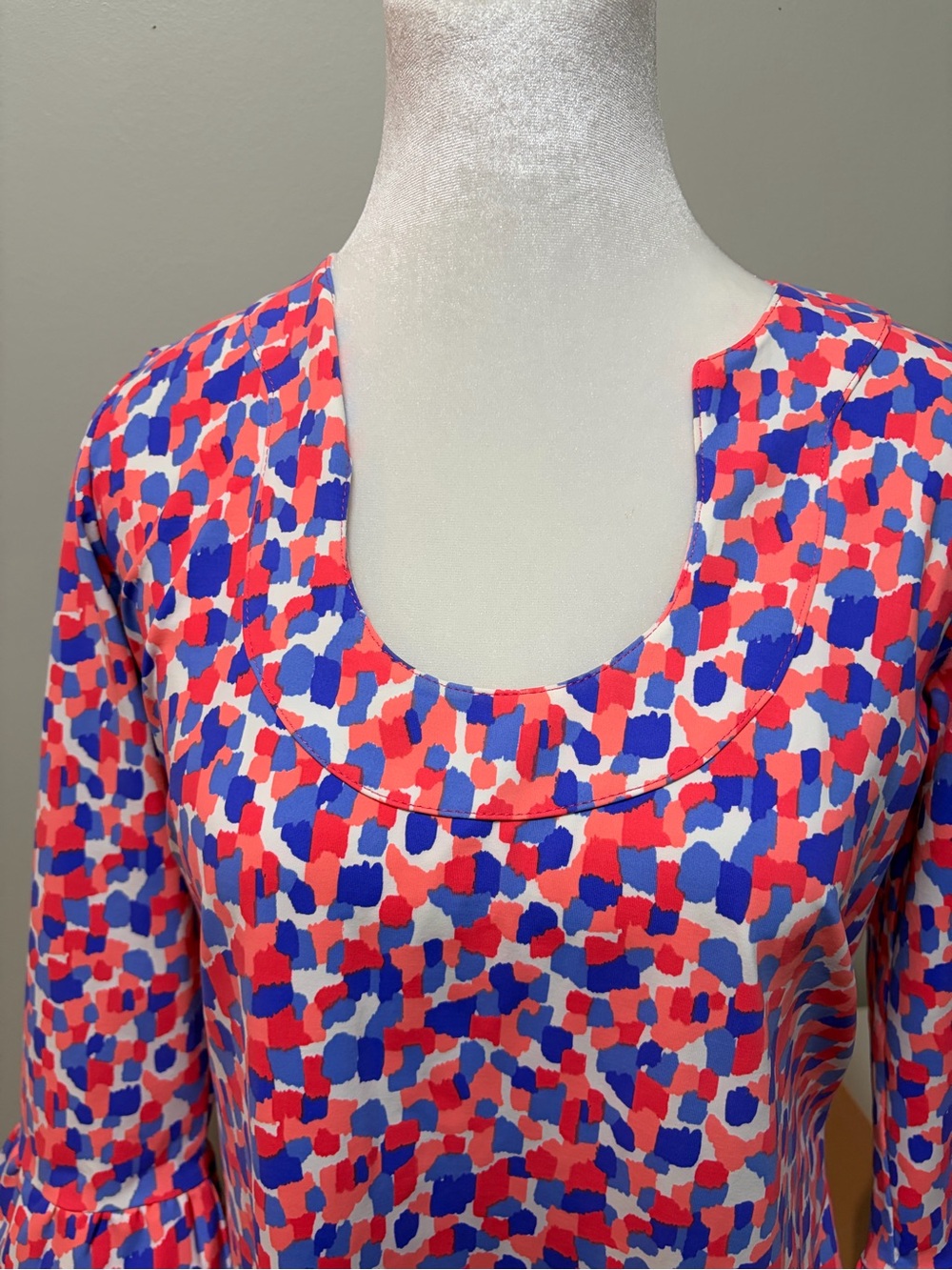 Katherine Way Women Ruffle Sleeve Abstract Confetti resort-wear dress Size Small - Picture 5 of 15